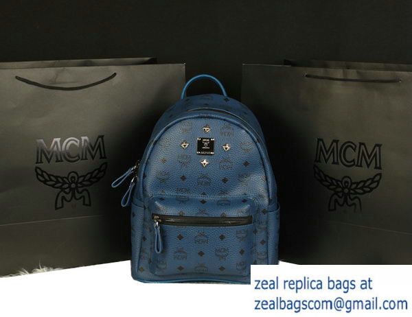 High Quality Replica MCM Stark Backpack Large in Calf Leather 8004 RoyalBlue